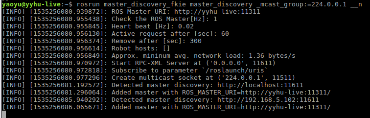 <img>Figure 3 Terminal output after starting master_discovery node on C0.